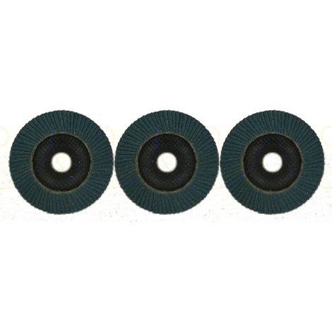 Tivoly • Lot 3 xDisques à lamelle Zirconium, spécial décapage Bois et Métal, Ø125mm G40 (1/2)
