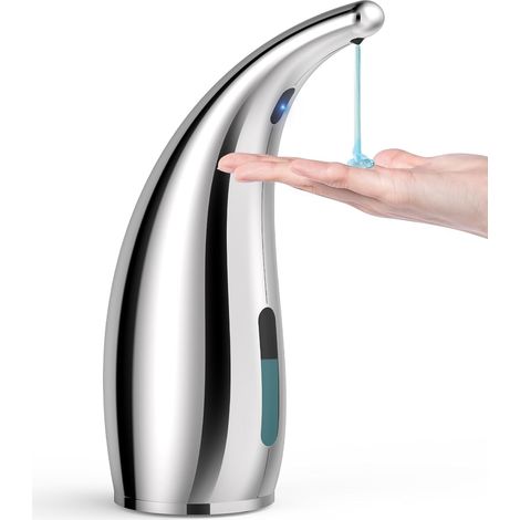 Summon The Elve Seifenspender Automatisch,300ML Berührungsloser Batteriebetriebener Elektrischer Seifenspender mit Sensor,4 Stufen Verstellbar No Touch Soap Dispenser für Bad,Küche(Silber) (1/5)