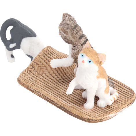 Chat miniature en peluche, adorable petit animal de compagnie, décoration pour la maison ou la voiture, cadeau (1/5)