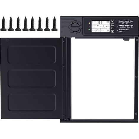 Porte automatique pour poulailler en aluminium avec capteur de lumière solaire – Porte intelligente pour volailles, ouverture/fermeture automatique au crépuscule et à l’aube dengyankun (1/4)