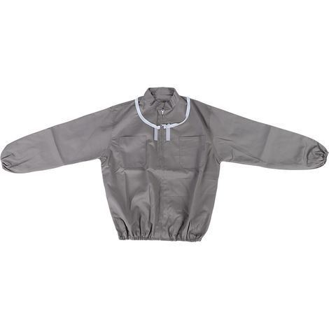 Veste apiculture marron anti-abeille avec capuche amovible, blouse apiculteur en coton, protection ruches camping 71cm 627g (1/5)