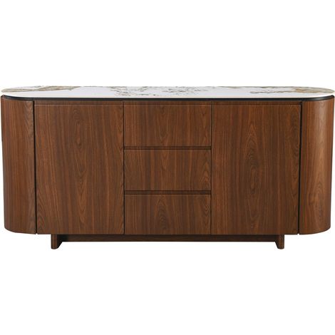 Anrichte aus Holz mit Keramikplatte "Stonea" - 180 x 40 x 85 cm - Braun (1/5)