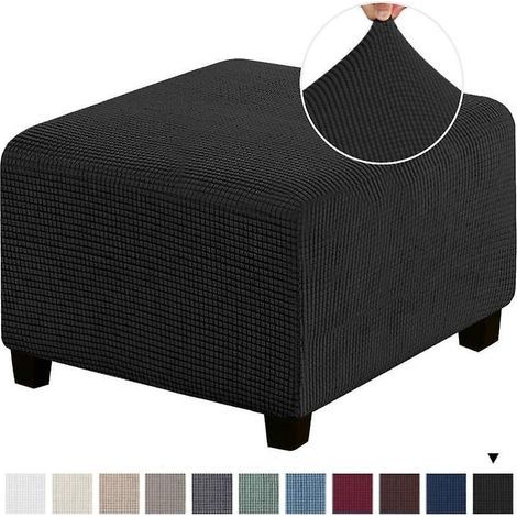housse De Protection, (noir) Repose-pieds Lastique Housse Lavable Carr Canap Repose-pieds Housse De Protection De Meubles (1/5)