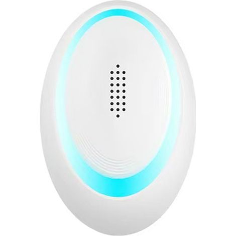 Répulsif Ultrasonique 6 Pièces Prise Intérieure - Haute Puissance 3W, Fréquence CF+VF 22-65KHZ, Matériel ABS, Blanc et Bleu - Action Large 1000ft² Sans Danger pour Humains et Animaux de Compagnie (1/5)