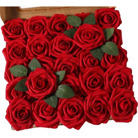 Künstliche Rosenschaumblumen, künstliche Rosen, künstlicher Blumenstrauß