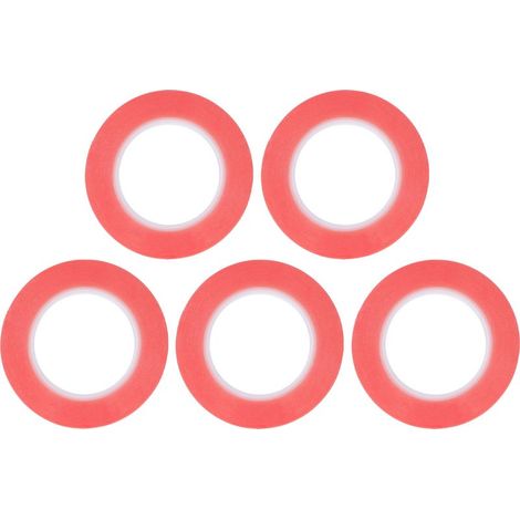 Ruban adhésif double face PET super adhésif 5 pièces rouge 4mm, amovible et résistant pour travaux manuels, emballage cadeau (1/5)