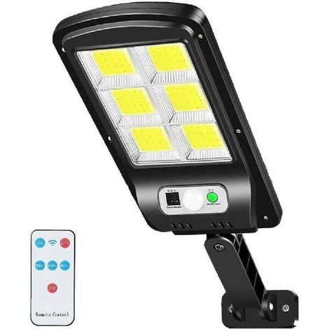 1Pièce Lampe Solaire Extérieur, 6000LM LED Réverbères Lumière Solaire Projecteur Détecteur de Mouvement 3 Modes IP67 étanche pour Jardin, Garage, Cour, Escalier, Patio