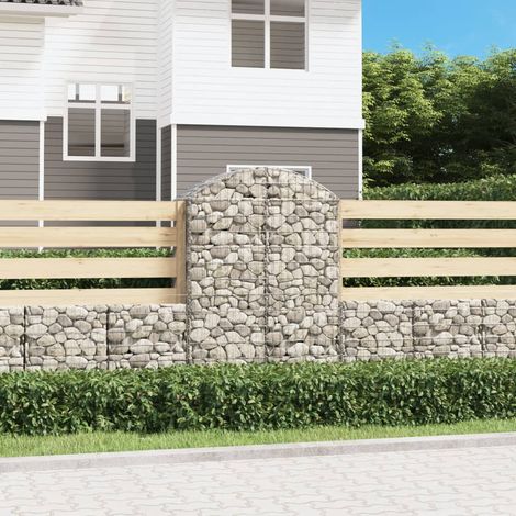 Gabion à arc élevé 100x50x140/160 cm Fer galvanisé