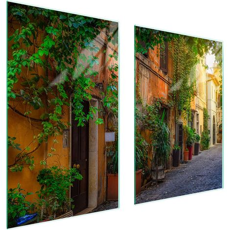 Plaque de protection en verre pour la cuisine 65x52 rue (1/5)