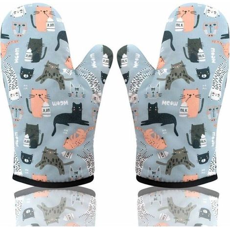 Gants de cuisine anti-chaleur - MICH - Manique respirante - Lot de 1 - 18x28 cm - Gris - Résistant à la chaleur (1/4)