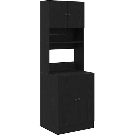 Meubles de Rangement,Armoire de cuisine avec étagère Chêne noir 60 x 50 x 180 cm CFW320583 (1/5)