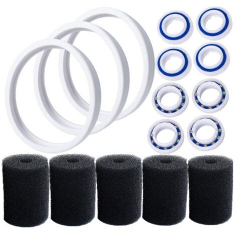 C10 Pneumatiques adaptables de rechange Compatible avec Polaris 180 280 360 380 Robot nettoyeur piscine avec C60 roulements à billes de roue et 9-100-3105 Épurateur de tuyau de balayage (1/3)