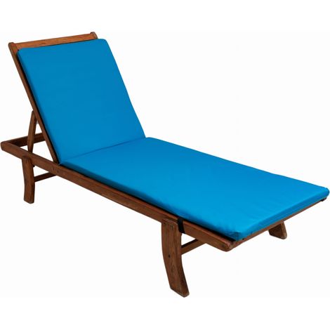 Coussin de chaise longue 190x60x4cm, coussin pour chaise longue de jardin, chaise longue en bois bleu, coussin de chaise longue de piscine (1/4)