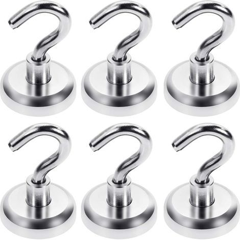 Magnetische Hakenkraft 34 kg Neodym-Magnethaken Extra starke Magnethaken 6 Stück (1/5)