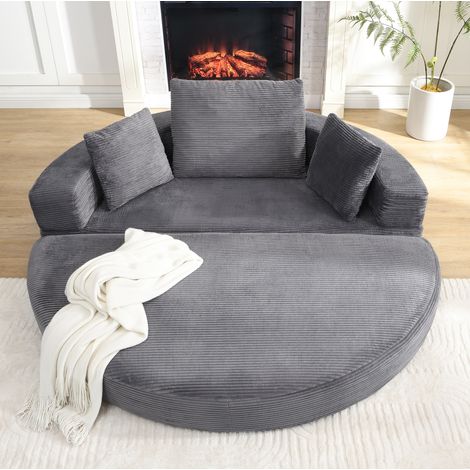 Sofa-Bett 173x176 cm mit Kissen, klappbar, Grau OKMYHOME (1/5)