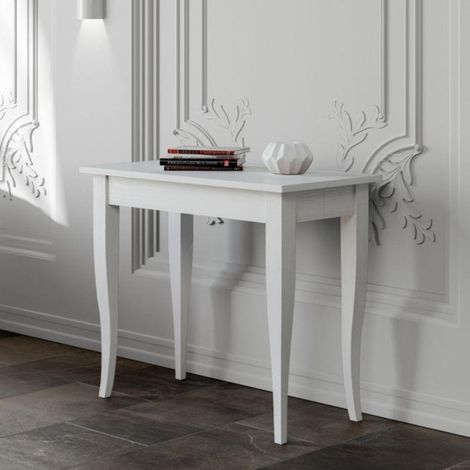 Tavolo consolle allungabile sciabola BIANCO FRASSINO L90 (1/2)