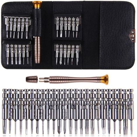 Kit Tournevis de Précision Magnétique 25 en 1 Outils de Réparation pour Portable, Laptop, Montre, Jouets, Lunettes, Bijoux etc. (1/5)