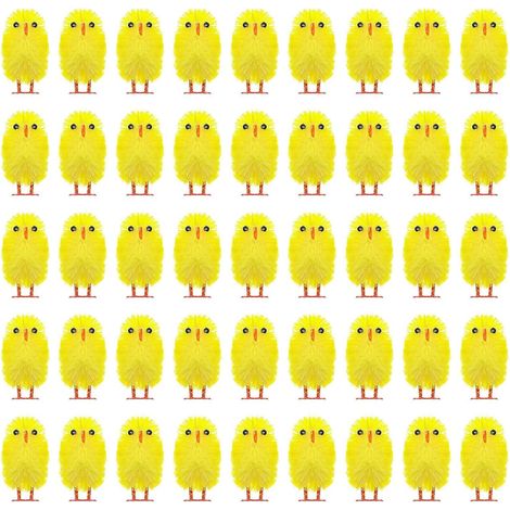 60pièces Poulet De Dessin Animé Décoratif Décoration De Pâques Accessoire Photo pour Maison Et Bureau Lot de Mini Poussins pour Décorations De Et Fête (1/5)
