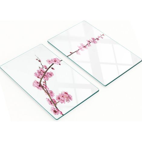 Tablas de cortar decorativas de cristal para cocina, color rosa cereza, 2x30x52 cm