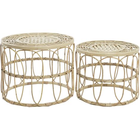 Table d'appoint en rotin tressé pour une ambiance cosy - Marron naturel tressé (1/4)