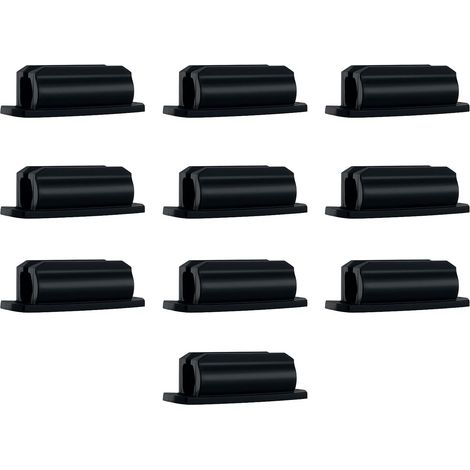 Lot de 10 porte-stylos adhésifs portables, petits porte-stylos à boucle pour bureau, noirs (1/5)