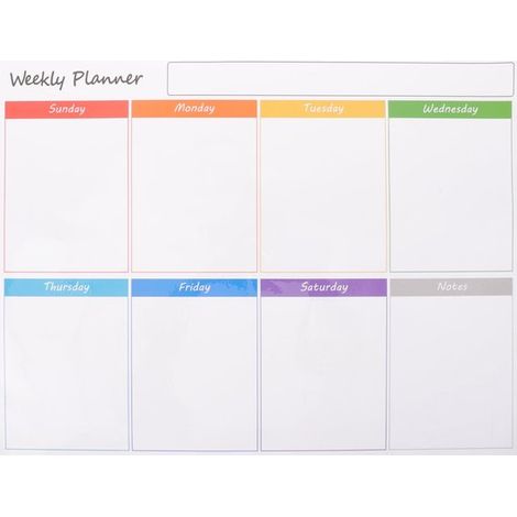Pizarra magnética blanca para nevera, panel de pared, planificador semanal, calendario, borrable. (1/5)