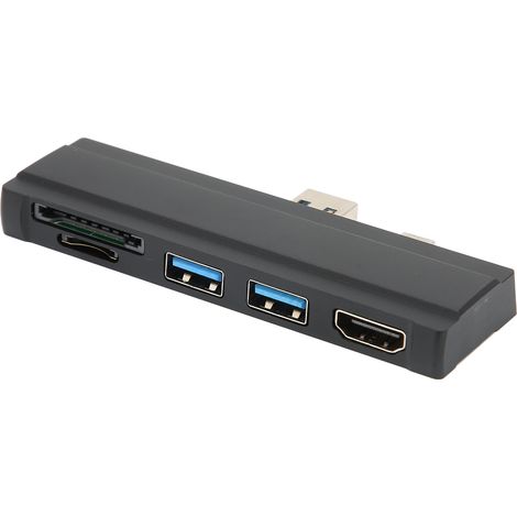 5-in-1-Speicherkartenleser (5 Gbit/s), USB-3.0-Hub mit Aluminiumgehäuse, 4K-Auflösung, kompatibel mit Windows 10/XP, Schwarz (1/5)