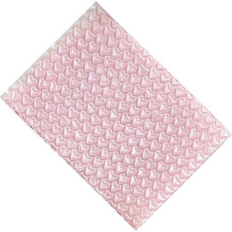 Petits sacs à bulles en PE rose à motif cœur, antichoc et imperméables, pour l'emballage et la livraison express. (1/5)