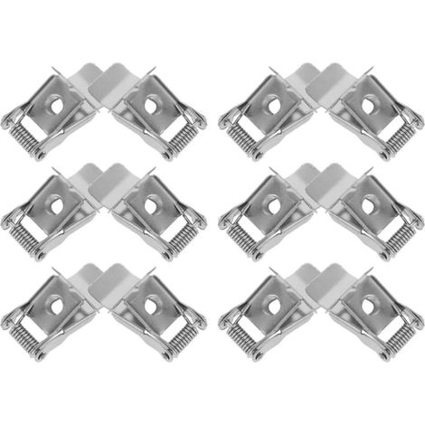 Spring-Loaded Fixing Clip for Recessed Spotlights, Silver Cold-Rolled Sheet Metal, 12pcs, Surface Recessed Installation, High Strength and Easy Assembly (1/5)