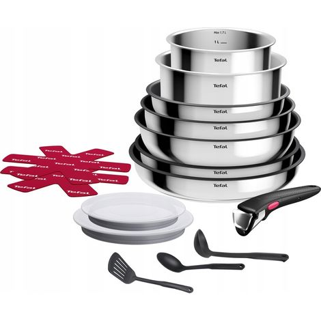Tefal Ingenio Cook Eat Kochgeschirr Set Inox 15töpfe, Pfannen und Utensilien L881SF04 (1/5)