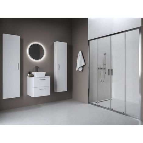Ravak Blix II - Puerta de ducha de doble hoja NBLDP4-180, 180x195 cm, cromo/vidrio transparente 0YMY0C00Z1 (1/4)