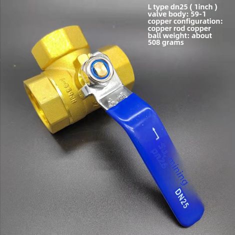 Vanne de dérivation de type T/L de marque Su Ming, interrupteur d'eau de robinet, une entrée, deux sorties, 4 points, 6 points, vanne à bille à trois voies à filetage interne (L G1) (1/5)