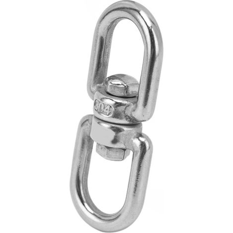 Anneau rotatif œil à œil en acier inoxydable 304, résistant à la corrosion, connecteur de porte-clés pour balançoire et chaise suspendue, M6. (1/5)