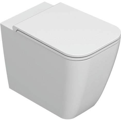 Vaso a terra in ceramica 56x36 cm Globo Stone ST001BI  Bianco - Ceramica - Con copri wc soft close