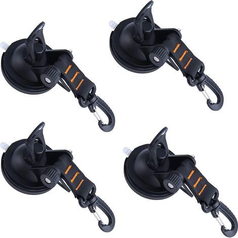 Ventosa, 4 pezzi ventosa per auto, ventosa per finestra, gancio a ventosa, ancoraggio a ventosa con gancio di ancoraggio per tende laterali per auto, accessorio per telone da campeggio (1/5)