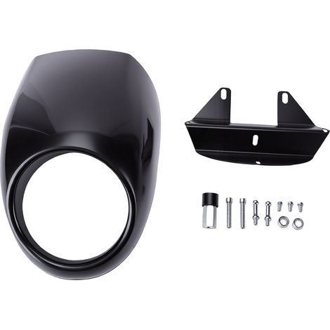Couvercle carénage phare remplacement pour XL883 XL1200 Dyna, grille moto plastique ABS noir brillant (1/5)