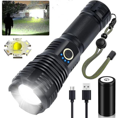 Lampe torche LED rechargeable ultra-brillante de 90 000 lumens (1/5)
