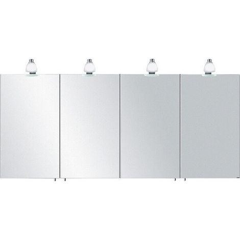 Armario con espejo ROYAL 30 1600 x 785 x 143 mm anodizado plateado / blanco mate KEUCO
