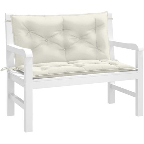 Gartenbank-Auflagen 2 Stk. Melange Creme 100x50x7 cm Stoff