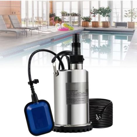 Pompe à eaux usées de piscine 550W, pompe de purification d'eau submersible, pour piscines, sous-sols, spas, cordon d'alimentation de 10 mètres. (1/5)