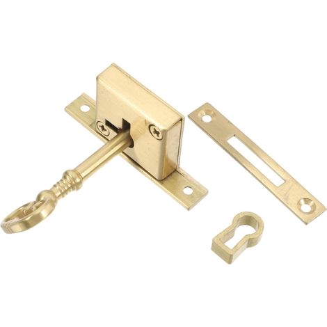 Serrure à clé Outanaya pour armoire, laiton doré, style vintage (1/4)