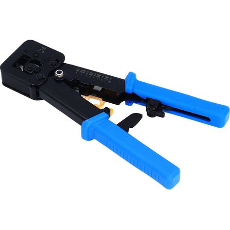 Pince à sertir RJ45 pour câbles Ethernet CAT6/CAT5E, en acier, pour outils électriques et électroniques (bleu). (1/5)