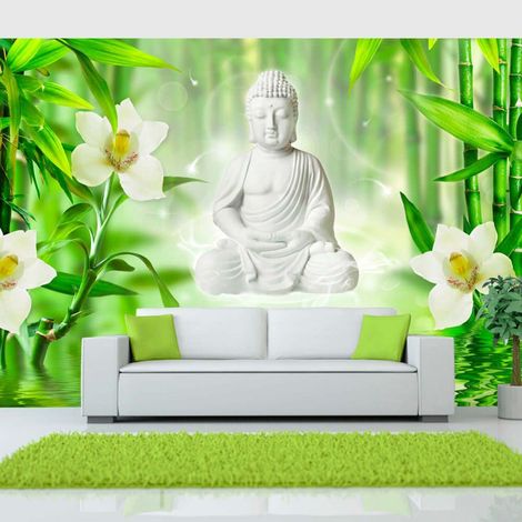 Papier peint bouddha et nature - 200 x 140 cm (1/4)