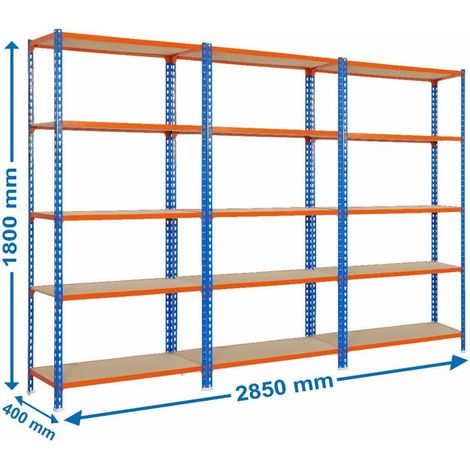 Estantería SIMONCLICK SimonrackPack 3 maderclick 5/400 azul/naranja/madera (1/4)