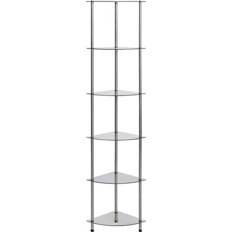 Maison Exclusive - Scaffale a 6 Livelli Trasparente 30x30x160 cm Vetro Temperato (1/5)
