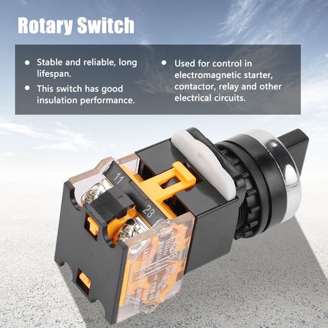 Sélecteur rotatif momentané à 2 positions avec réarmement automatique 22 mm LA38‑11X22 (1/5)