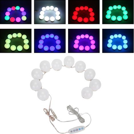 10 festliche, mehrfarbige LED-Lampen für Schminkspiegel, stimmungsvolle Dekoration und besondere Anlässe (1/5)