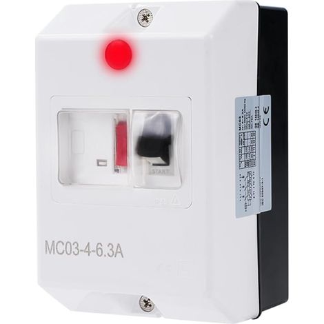 Disjoncteur moteur 400V Disjoncteur de protection moteur 690V 4-6.3A Type de commande à bouton Disjoncteur moteur Tension assignée de choc 6KV Montage sur rail avec lumière LED et IP55 (MC03) (1/5)