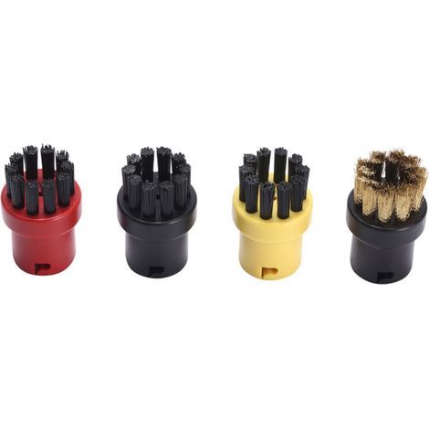 Steam Cleaner Round Brush Set 4 Pcs Steam Cleaners Cleaning Nozzles Attachments Accessories Kit Replacement for Karcher SC1 SC2 SC3 SC4 SC5 SC7 CTK10 (1/4)