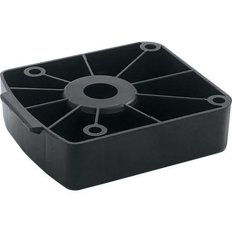Embase à visser pour pied d.35 - Décor : Noir - Entraxe : 64 mm - Hauteur : 25 mm - Matériau : Plastique - VOLPATO (1/2)